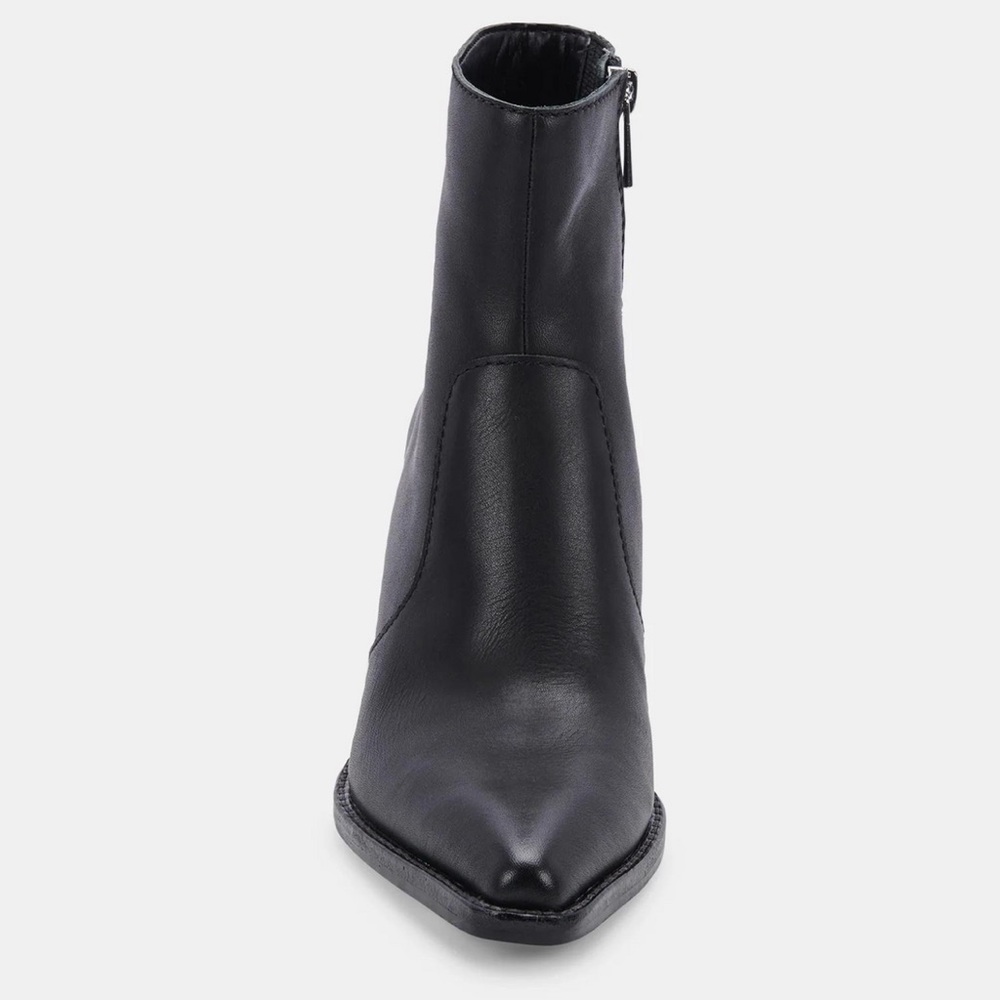 Dolce Vita  Volli Genuine Smooth Leather Ankle Western Boots - Black - Picture 2 of 14